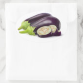 ナスを切る 楕円形シール (バッグ)