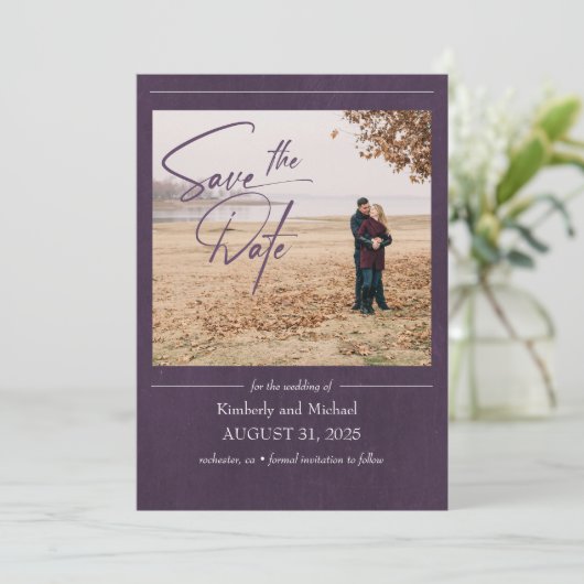 ナスエレガントパーモダンプル日付の写真を保存 セーブザデート (スタンド正面)