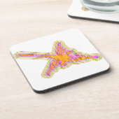 ナスカのラインのハミングバードしわの紙効果 コースター (左側)
