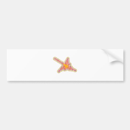 ナスカのラインのハミングバードしわの紙効果 バンパーステッカー (正面)