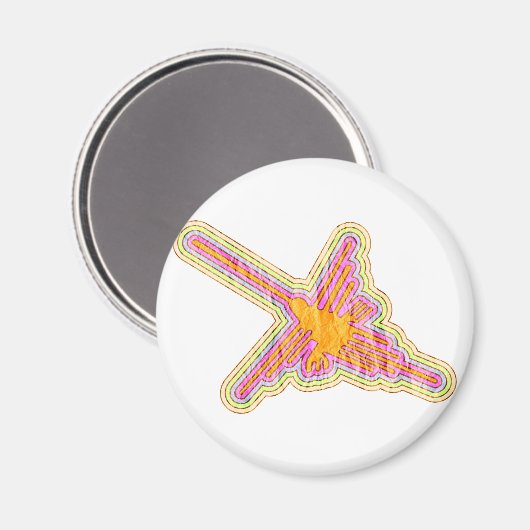 ナスカのラインのハミングバードしわの紙効果 マグネット (正面/裏面)