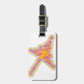 ナスカのラインのハミングバードしわの紙効果 ラゲッジタグ (正面縦)