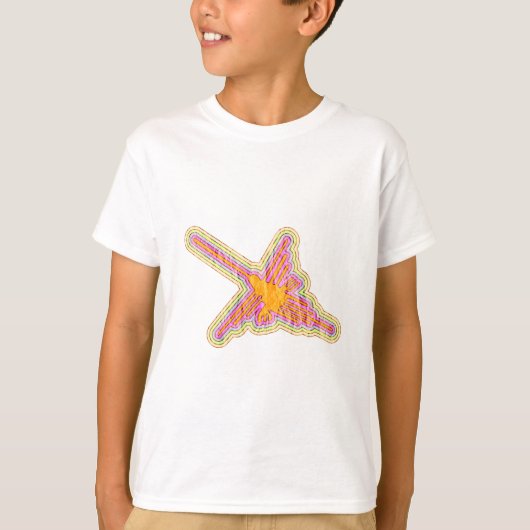 ナスカのラインのハミングバードしわの紙効果 Tシャツ (正面)