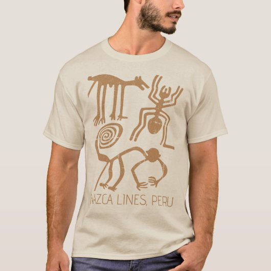 ナスカの地上絵、ペルー エイリアン Tシャツ (正面)