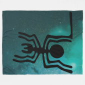 ナスカの線 – 古代の昆虫 – 黒いクモ フリースブランケット (正面(横))