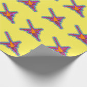 ナスカハミングバードペルースケッチオンイエロー ラッピングペーパー (角)