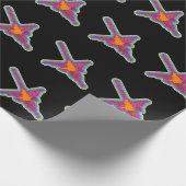 ナスカハミングバードペルースケッチオンブラック ラッピングペーパー (角)