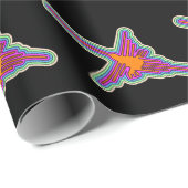 ナスカハミングバードペルースケッチオンブラック ラッピングペーパー (ロールコーナー)