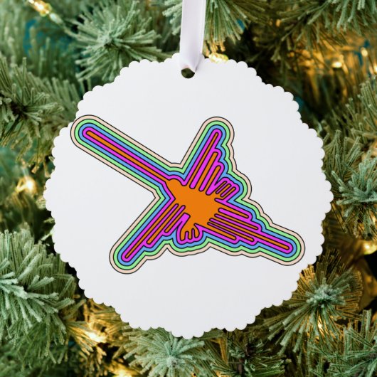 ナスカハミングバードペルースケッチ オーナメントカード (インサイチュ (木))