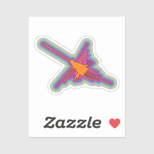 ナスカハミングバードペルースケッチ シール (シート)