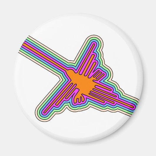 ナスカハミングバードペルースケッチ マグネット (正面)