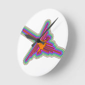 ナスカハミングバードペルースケッチ ラウンド壁時計 (傾斜)