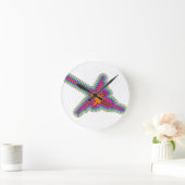 ナスカハミングバードペルースケッチ ラウンド壁時計 (ホーム)