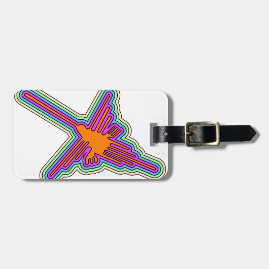 ナスカハミングバードペルースケッチ ラゲッジタグ (正面横)