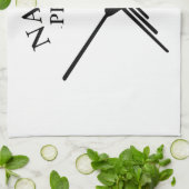 ナスカペルーハミングバードウィズカーブ文字 キッチンタオル (折り畳み)