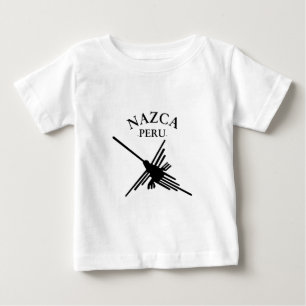 ナスカペルーハミングバード(曲がった文字) ベビーTシャツ