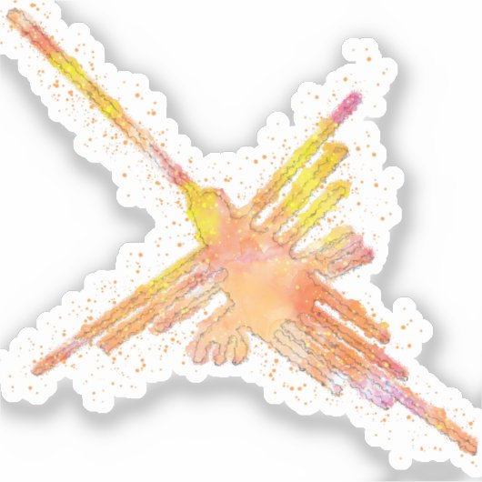 ナスカラインズハミングバードウォータープリント シール (正面)