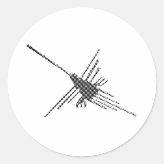 ナスカラインズハミングバードニュースプリント ラウンドシール (正面)