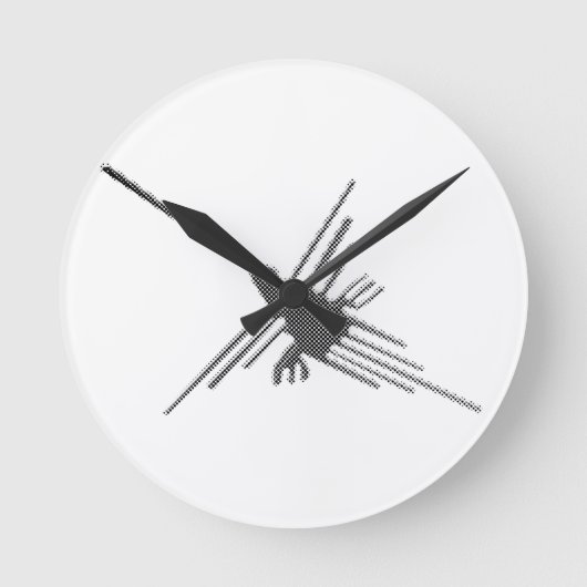 ナスカラインズハミングバードニュースプリント ラウンド壁時計 (正面)