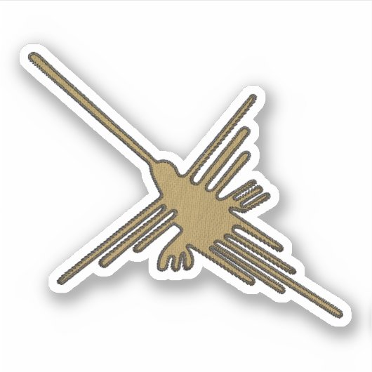 ナスカラインズハミングバード刺フェイクしゅうプリント シール (正面)