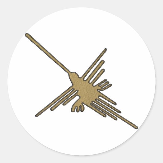 ナスカラインズハミングバード刺フェイクしゅうプリント ラウンドシール (正面)