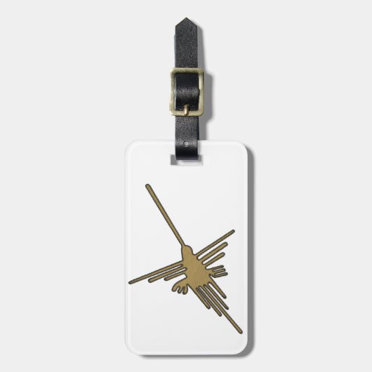 ナスカラインズハミングバード刺フェイクしゅうプリント ラゲッジタグ (正面縦)