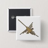 ナスカラインズハミングバード刺フェイクしゅうプリント 缶バッジ (正面&裏面)