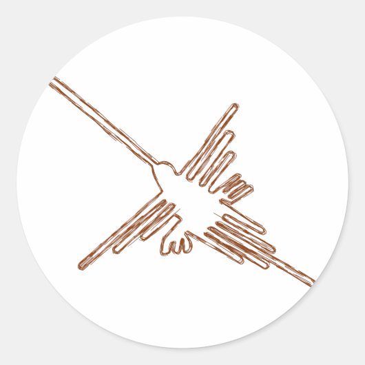 ナスカラインハミングバードスケッチ ラウンドシール (正面)