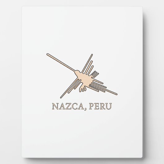 ナスカ・ハミングバードジオグリフニュースプリント フォトプラーク (正面)