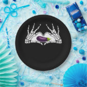 ナスクラシックハート – スケルトンハンズ ペーパープレート (パーティー)