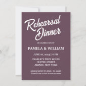 ナスシンプルスタイル結婚のリハーサルディナー 招待状 (正面)