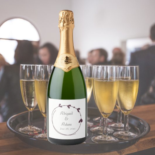 ナスシンプルハートリース結婚ズ スパークリングワインラベル