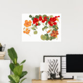 ナスタチウムの花、日本の浮世絵アート ポスター (ホームオフィス)