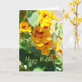 ナスタチウム誕生日 カード (黄色い花)