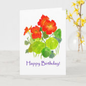 ナスタトゥルティウム誕生日カード カード (黄色い花)