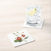 ナスターチウム（トロパエオルムマジュス）著レドテ スクエアペーパーコースター (インサイチュ)