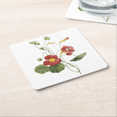 ナスターチウム（トロパエオルムマジュス）著レドテ スクエアペーパーコースター (アングル)