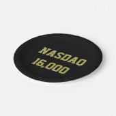 ナスダック16000株式市場お祝い ペーパープレート (アングル)