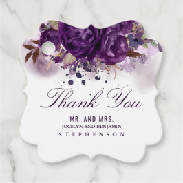 ナスフローラエレガントな結婚式ありがとう フェイバータグ