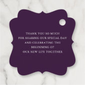 ナスフローラエレガントな結婚式ありがとう フェイバータグ (裏面)