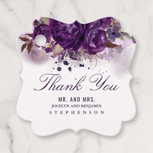 ナスフローラエレガントな結婚式ありがとう フェイバータグ (正面)