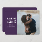 ナスモダンパーミニマルプル日付の写真を保存 セーブザデート (正面/裏面)