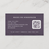 ナスモダン紫ブラシストロークQRコード 名刺 (裏面)