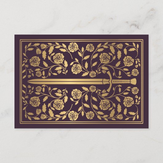 ナス中世ソードウェディングRSVP エンクロージャーカード (裏面)