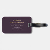 ナス中世ファンタジー金ゴールド剣の名前 ラゲッジタグ (裏面横)