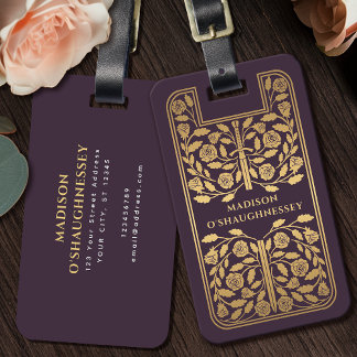 ナス中世ファンタジー金ゴールド剣の名前 ラゲッジタグ