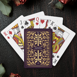 ナス中世王室の金ゴールド剣モノグラム トランプ