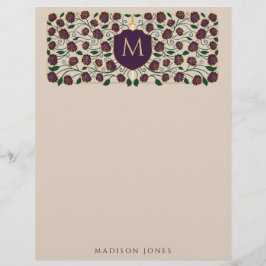 ナス剣&シールド中世ファンタジーモノグラム レターヘッド