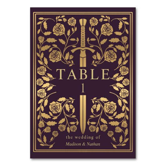 ナス王室の中世結婚剣 テーブルナンバー (正面)