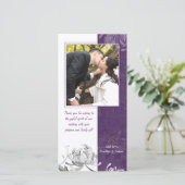 ナス白フローラ結婚の感謝フォトカード サンキューカード (スタンド正面)